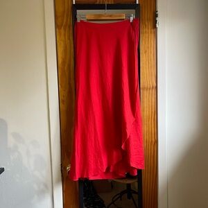 Aritzia Wilfred Wrap Linen Midi Skirt L